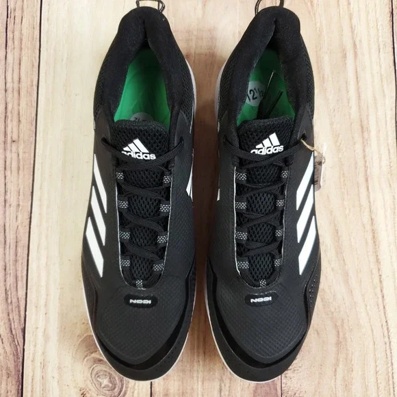 Adidas Icon 7 Baseball Cleats Mens 12.5 Black White Metal Low Top FZ1558 New - Picture 6 of 12